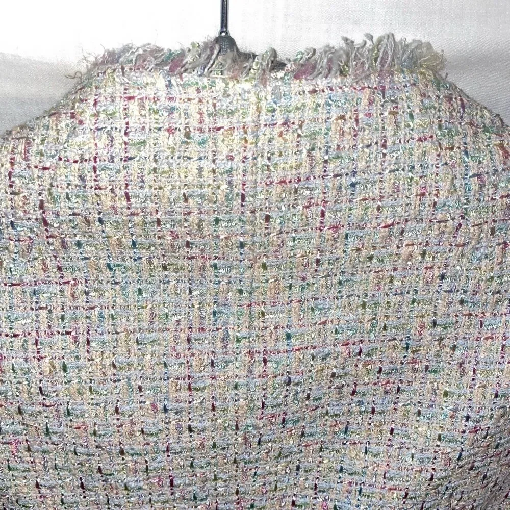 Vtg Rickie Freeman Teri Jon Women’s Tweed Outfit Size 12 Multicolor Jacket Skirt